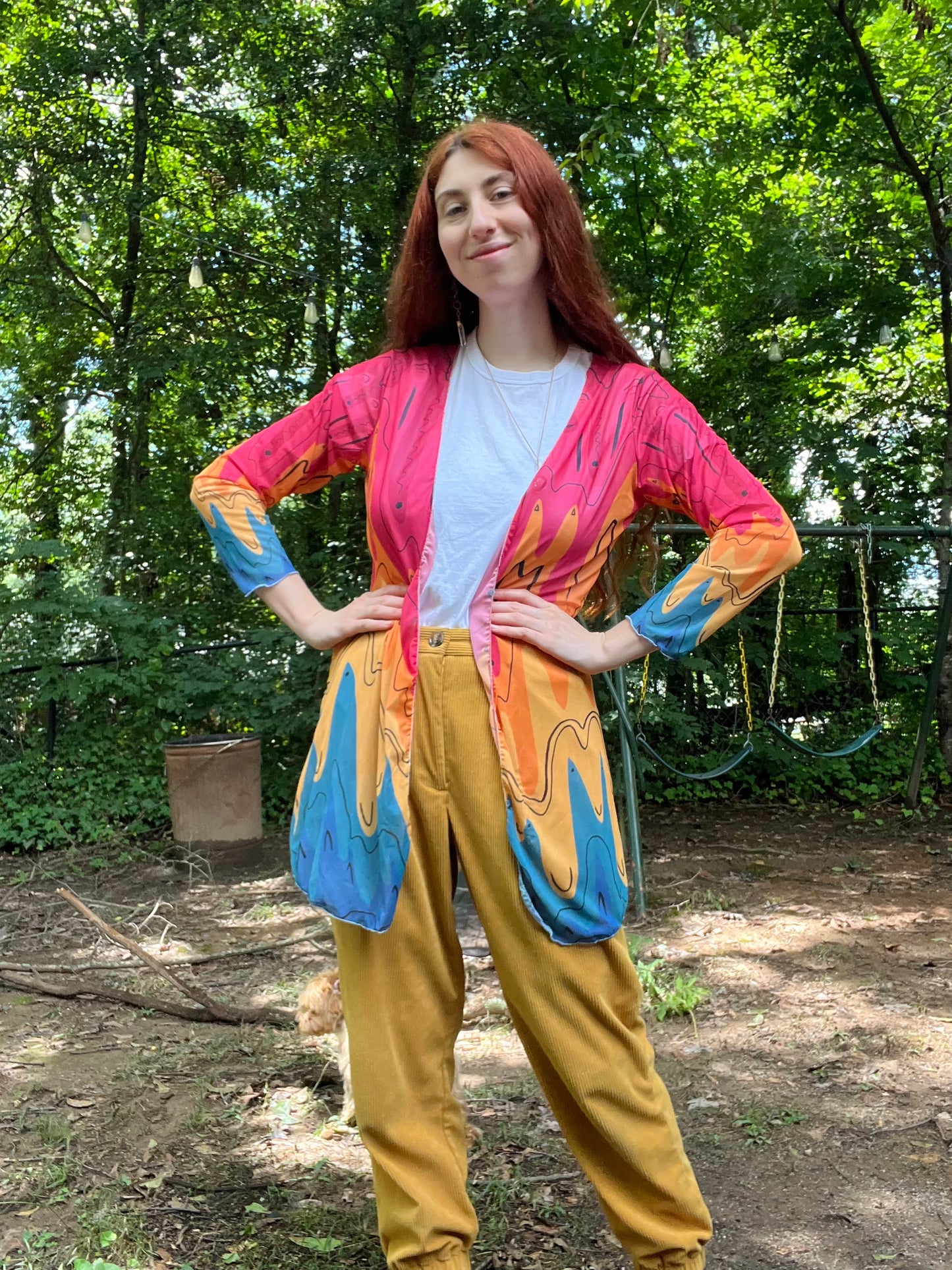 "Lava Spectrum" Mesh Cardigan