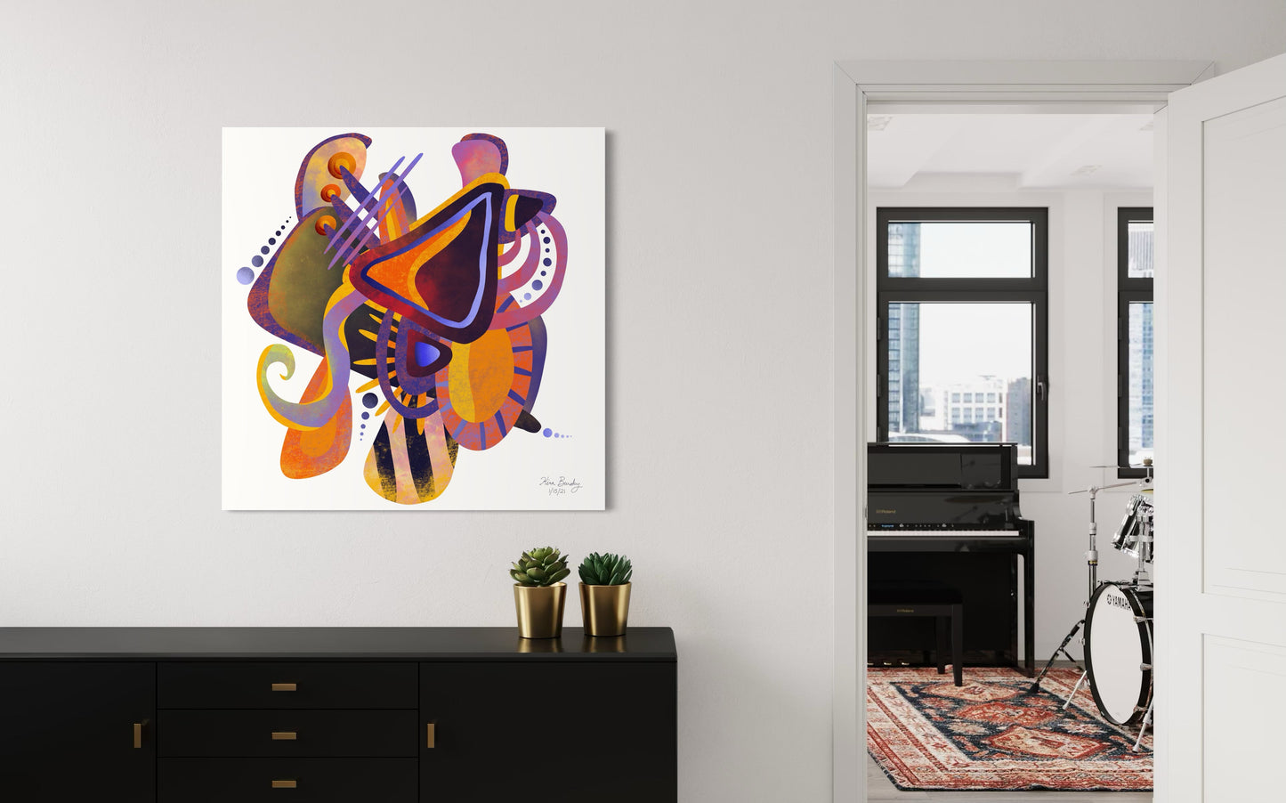 Canvas Art Print: "Melodic Abstraction" | Art Print | All Around Artsy Fashion