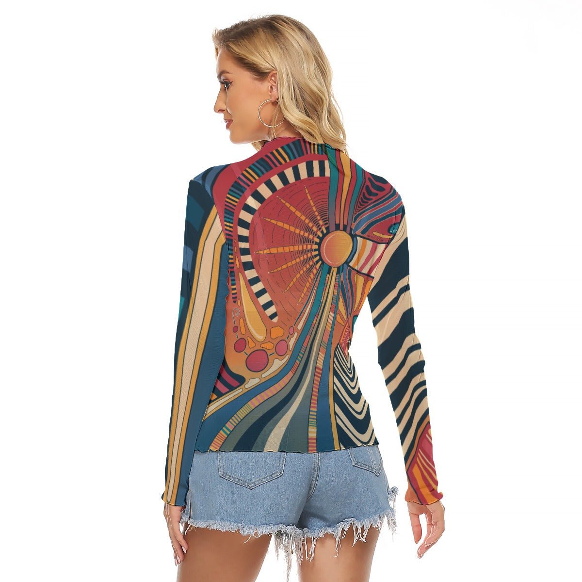 "Circus Sunset" Mesh Shirt | Shirts & Tops | All Around Artsy Fashion