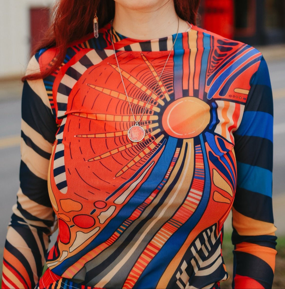 "Circus Sunset" Mesh Shirt | Shirts & Tops | All Around Artsy Fashion