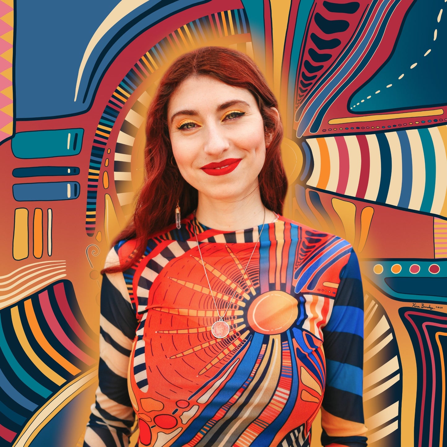 "Circus Sunset" Mesh Shirt | Shirts & Tops | All Around Artsy Fashion