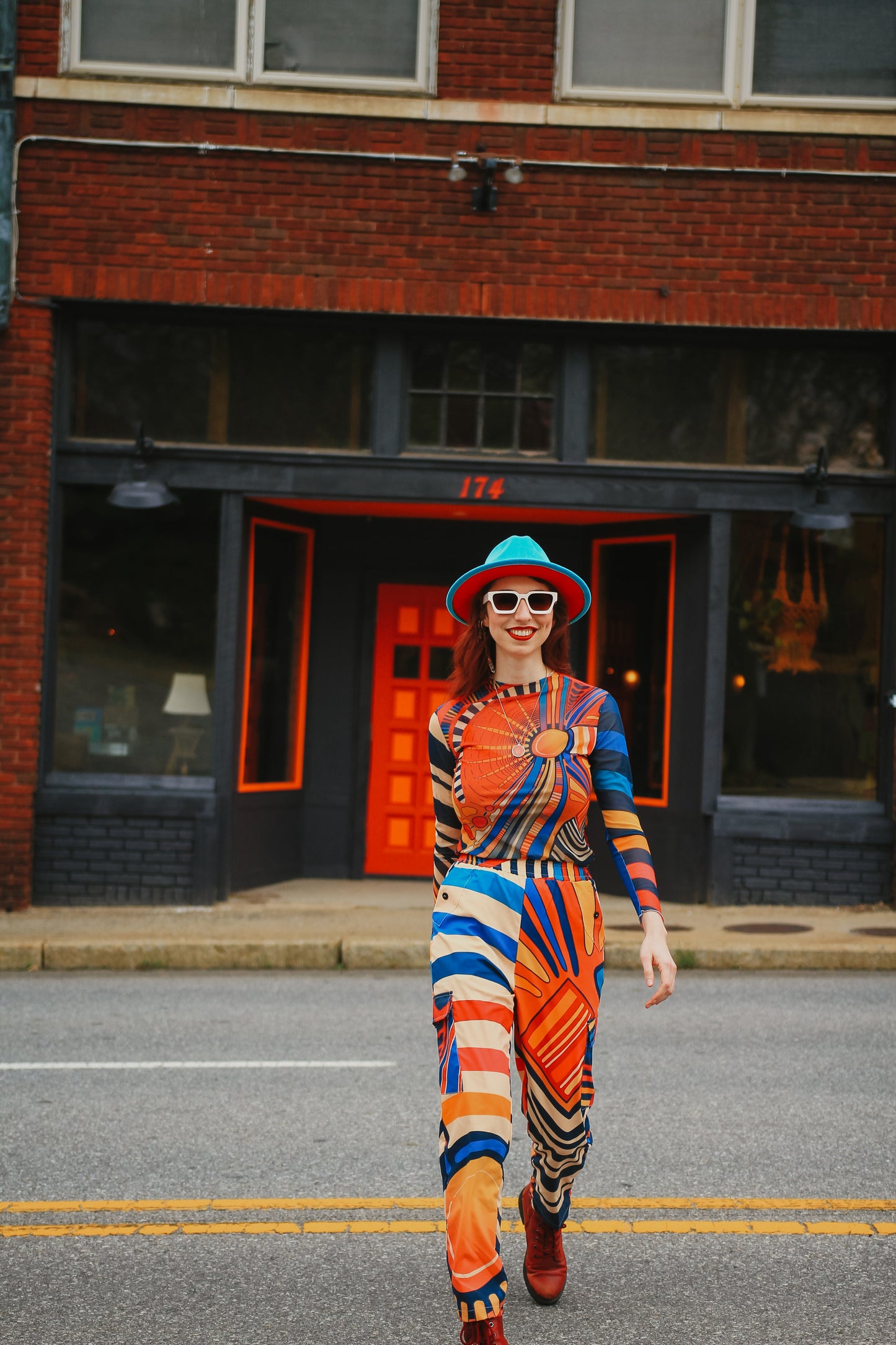 “Circus Sunset” Women's Cargo Pants | Pants | All Around Artsy Fashion