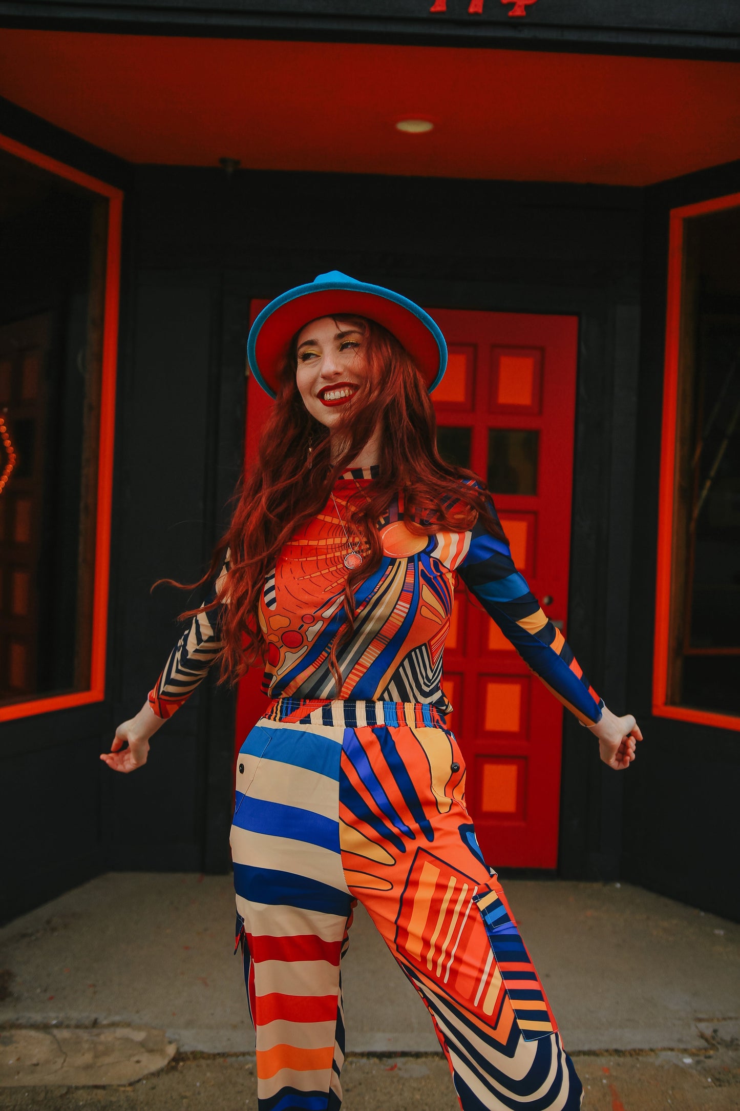 “Circus Sunset” Women's Cargo Pants | Pants | All Around Artsy Fashion
