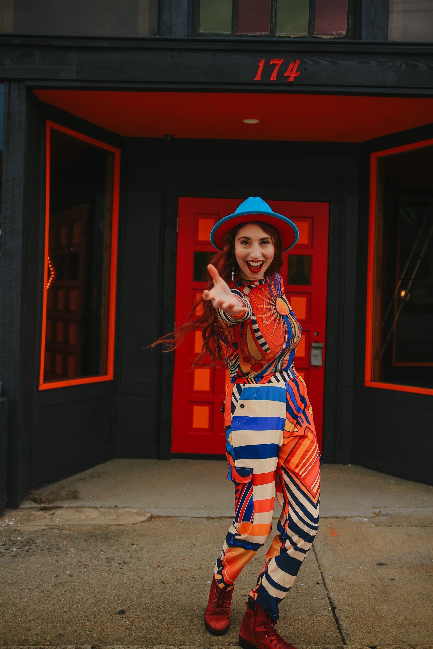“Circus Sunset” Women's Cargo Pants | Pants | All Around Artsy Fashion