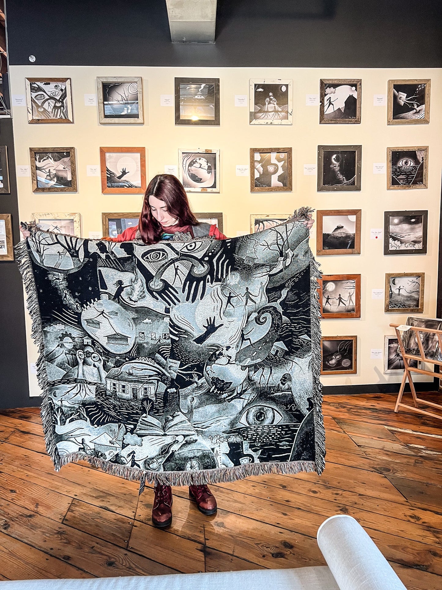 Hurricane Helene Woven Art Throw Blanket | Blanket | All Around Artsy Fashion