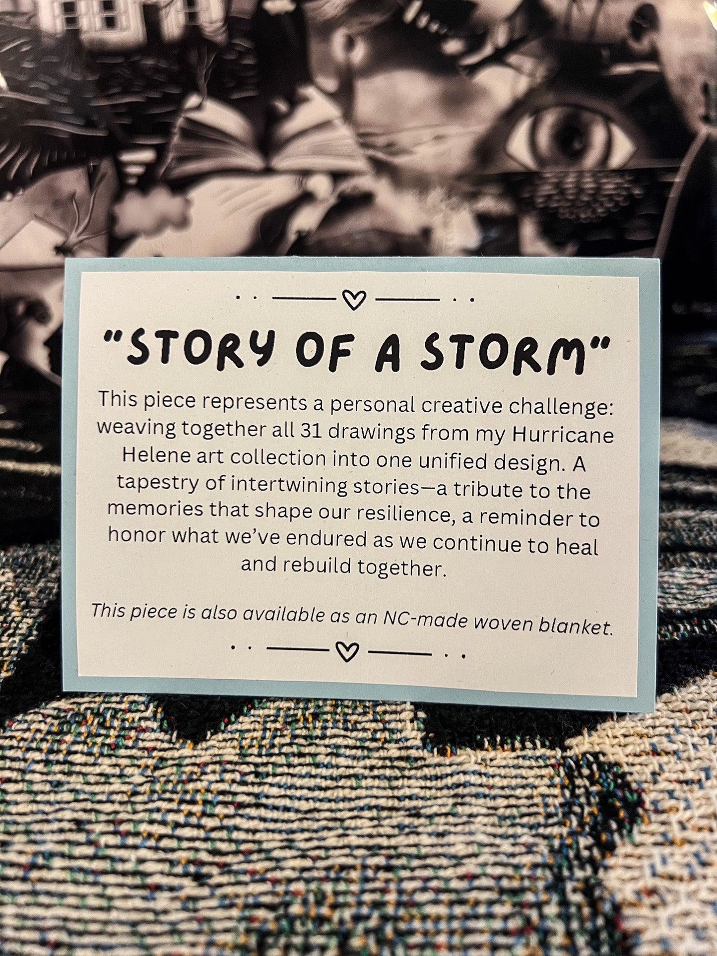 Hurricane Helene Woven Art Throw Blanket | Blanket | All Around Artsy Fashion