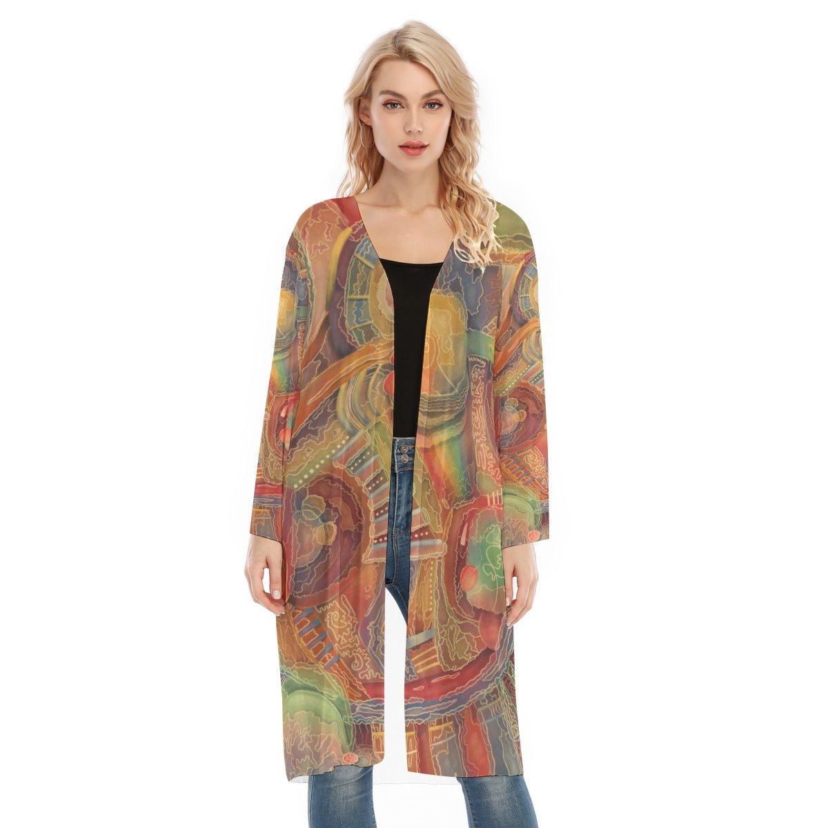“Labyrinth” Mesh Cardigan | Jackets & Hoodies | All Around Artsy Fashion