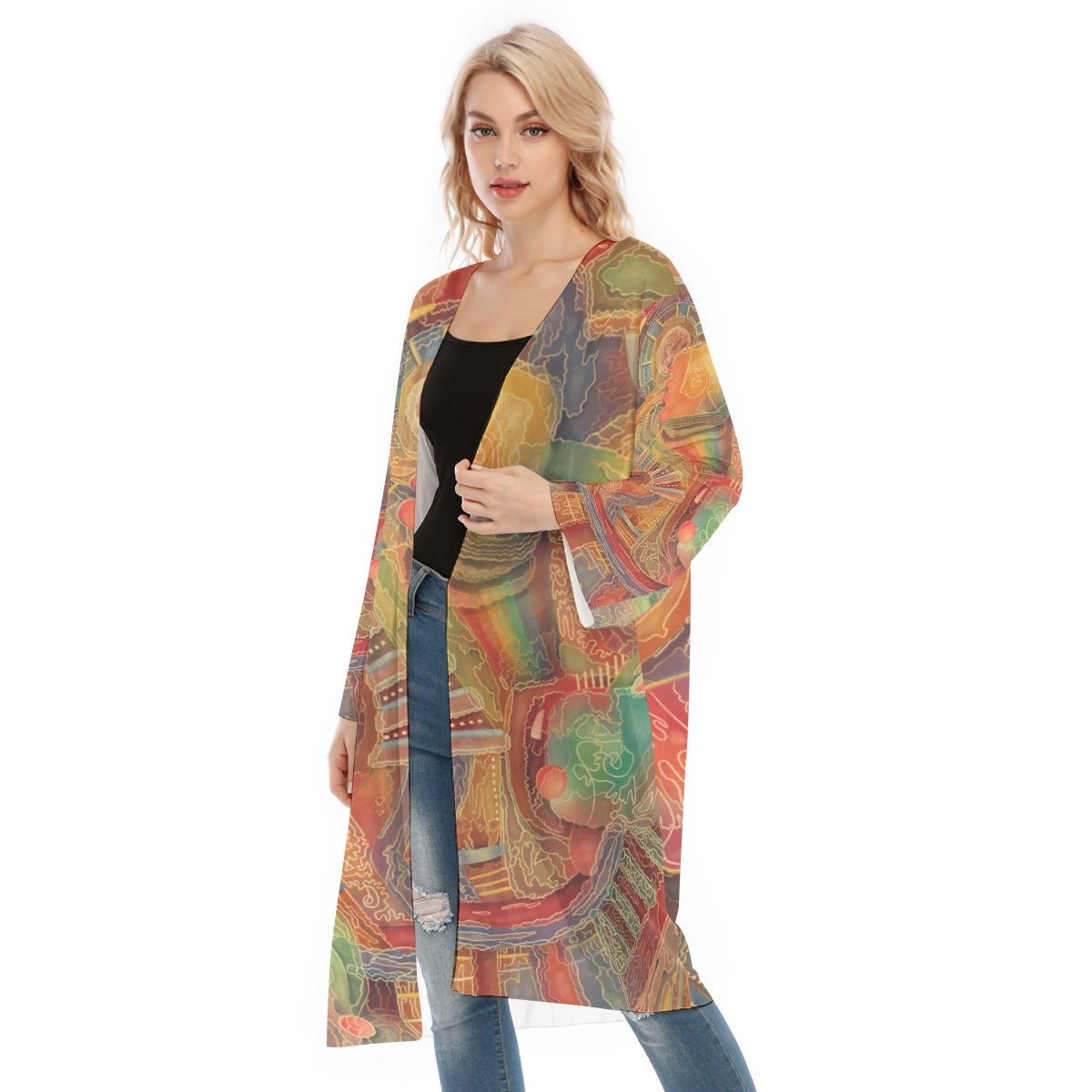 “Labyrinth” Mesh Cardigan | Jackets & Hoodies | All Around Artsy Fashion