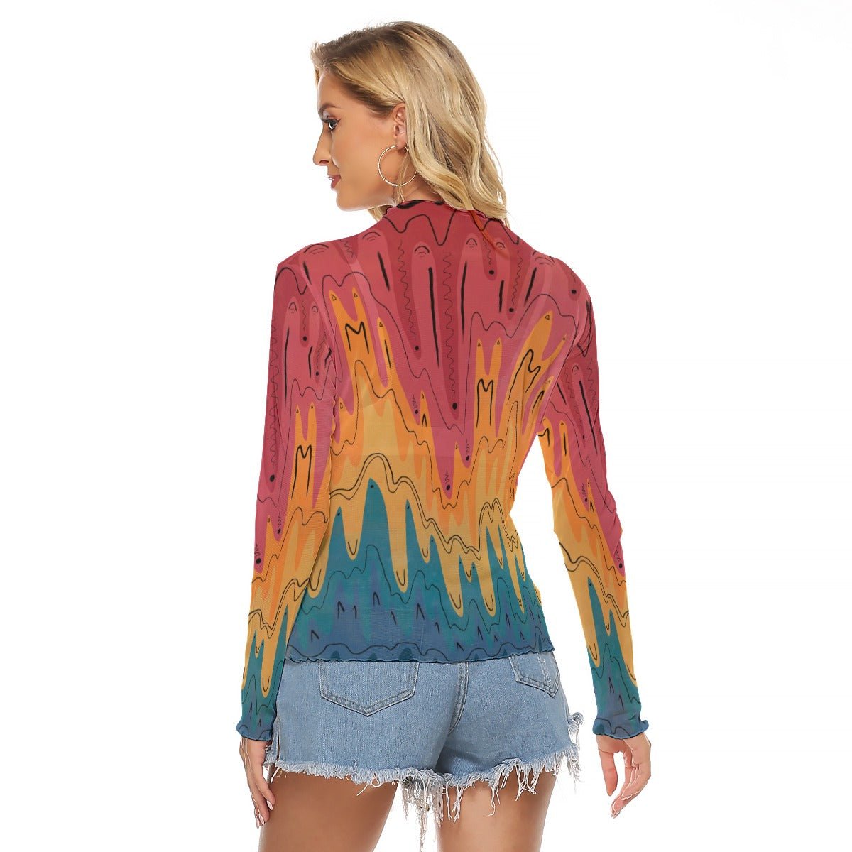 "Lava Spectrum" Mesh Shirt | Shirts & Tops | All Around Artsy Fashion
