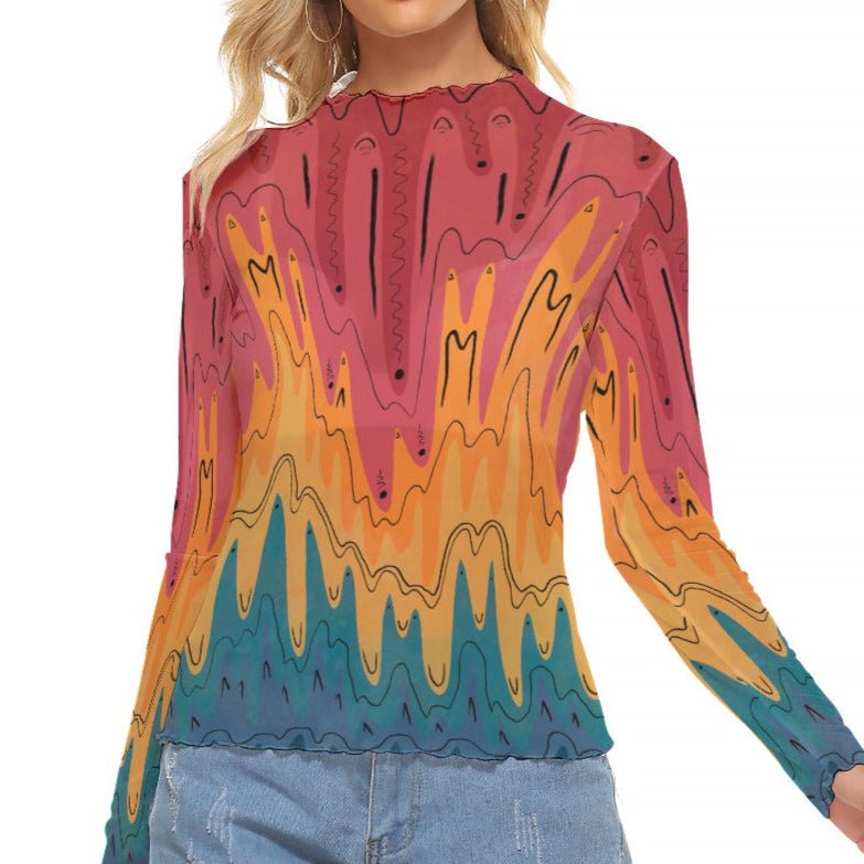 "Lava Spectrum" Mesh Shirt | Shirts & Tops | All Around Artsy Fashion