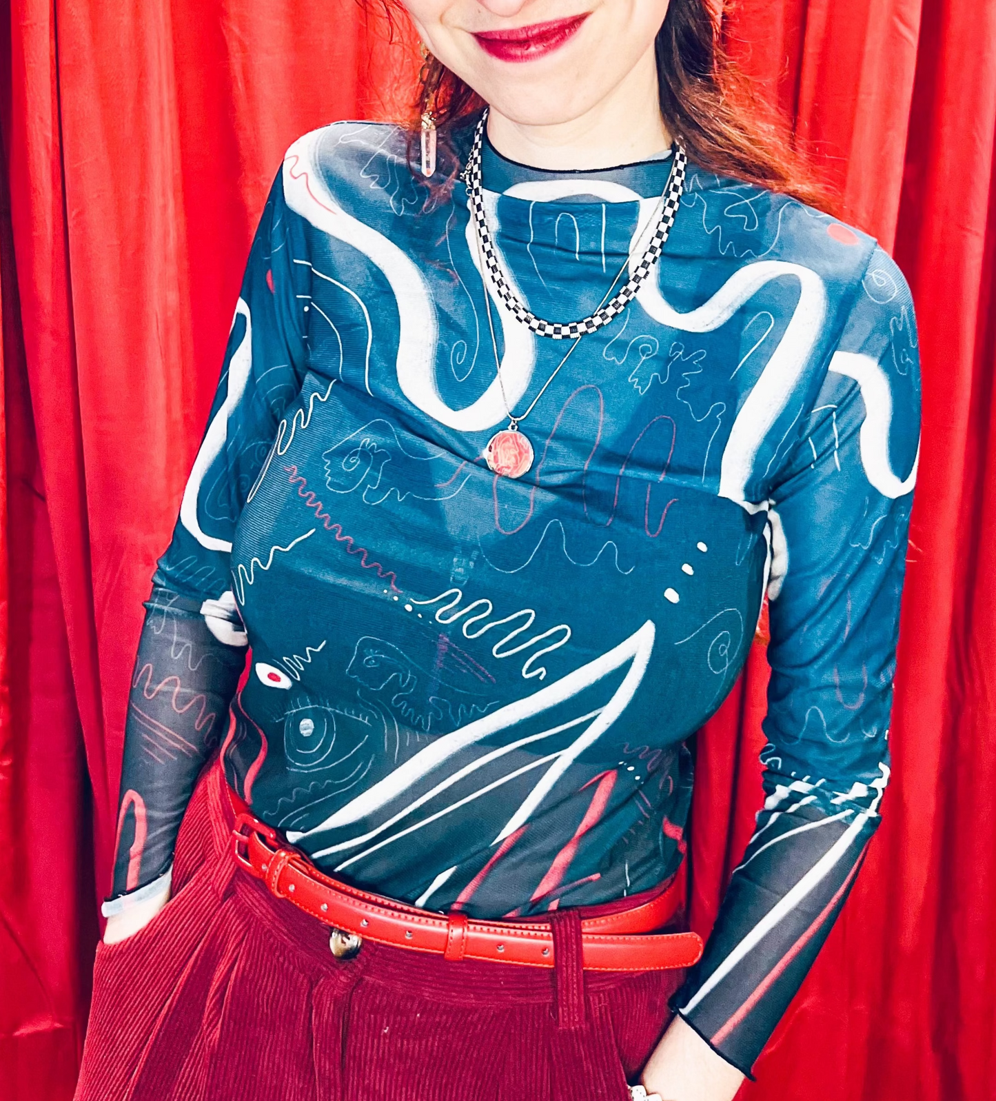 "Whimsy Wave" Mesh Shirt