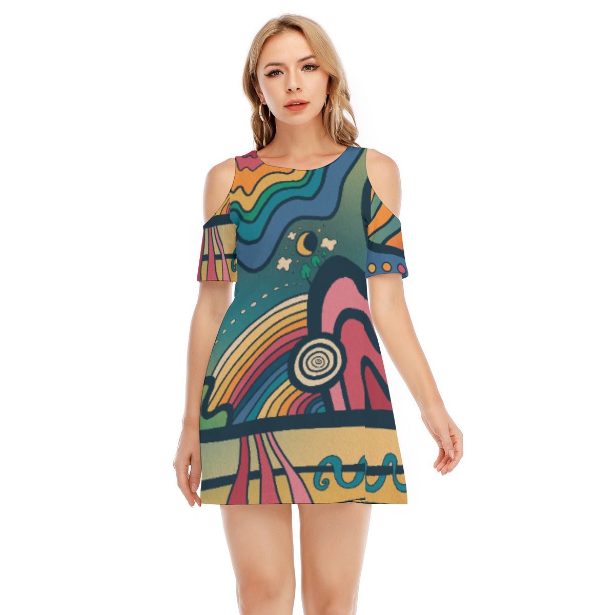 “Slap Happy” Cold Shoulder Dress | Dresses | All Around Artsy Fashion