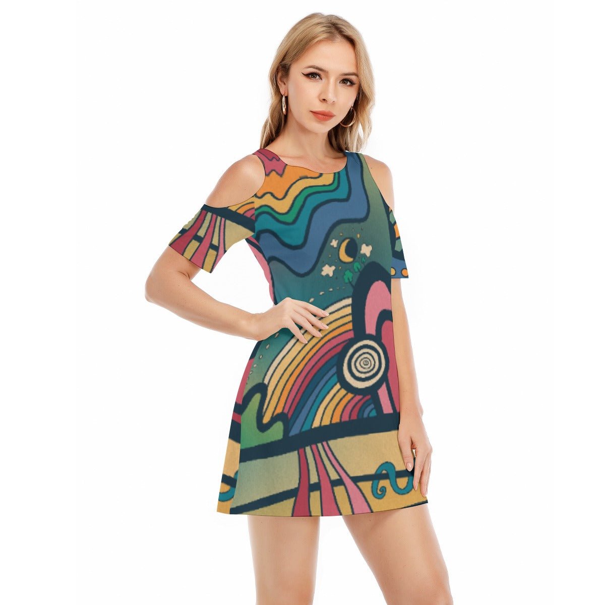 “Slap Happy” Cold Shoulder Dress | Dresses | All Around Artsy Fashion