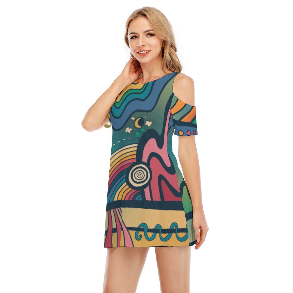 “Slap Happy” Cold Shoulder Dress | Dresses | All Around Artsy Fashion