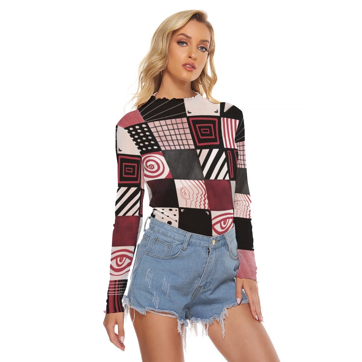 "Vision Grid" Mesh Shirt | Shirts & Tops | All Around Artsy Fashion