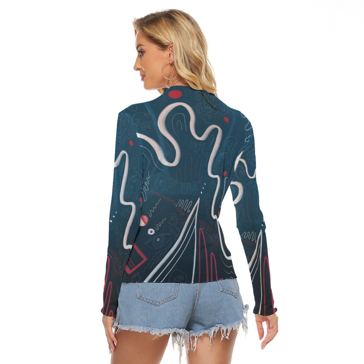 "Whimsy Wave" Mesh Shirt | Shirts & Tops | All Around Artsy Fashion