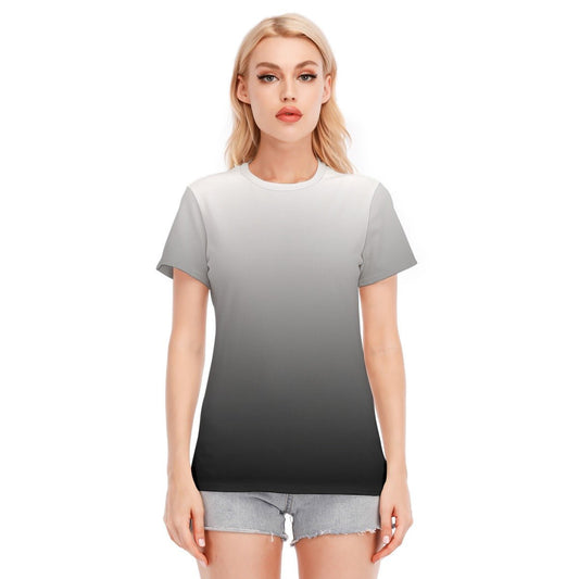 Black to White Ombré Women's T-Shirt | T-Shirts | All Around Artsy Fashion