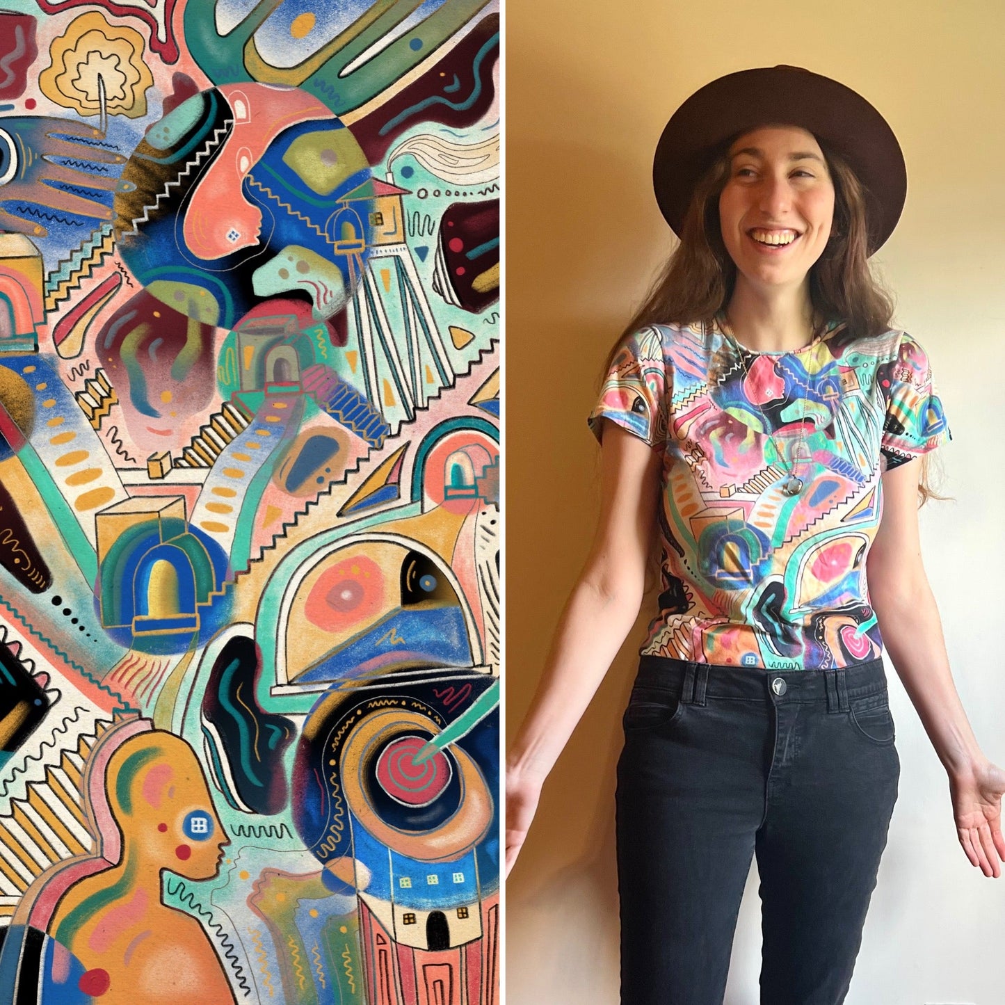 "Candid Cacophony" - Women's T-Shirt | T-Shirts | All Around Artsy Fashion