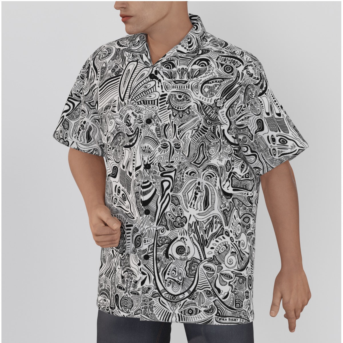 "Hide and Seek" - Men's Hawaiian Shirt | Shirts & Tops | All Around Artsy Fashion