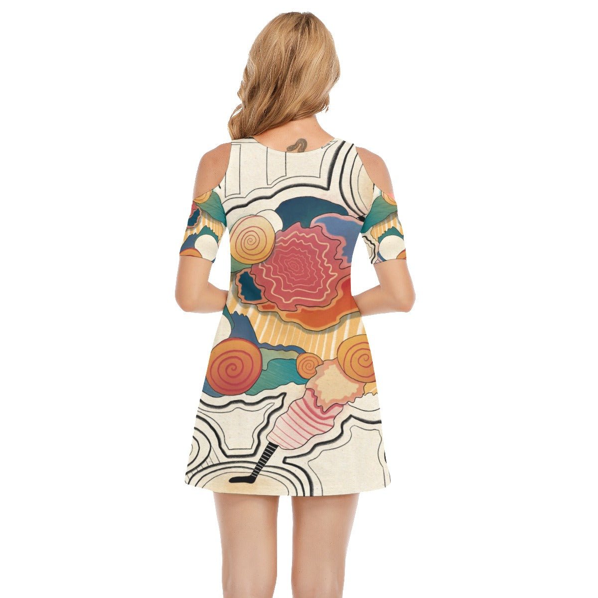 "Lost In Transition" - Women's Cold Shoulder Dress | Dresses | All Around Artsy Fashion