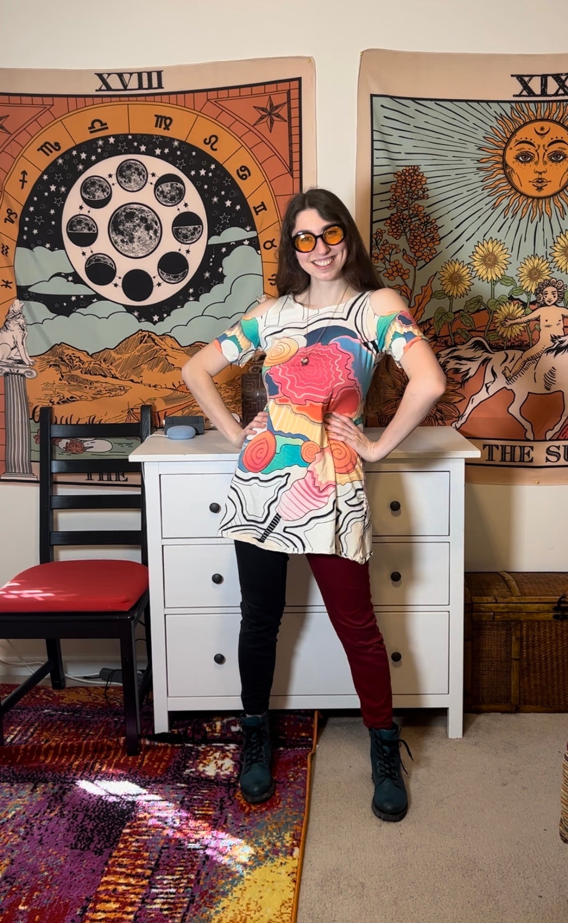 "Lost In Transition" - Women's Cold Shoulder Dress | Dresses | All Around Artsy Fashion
