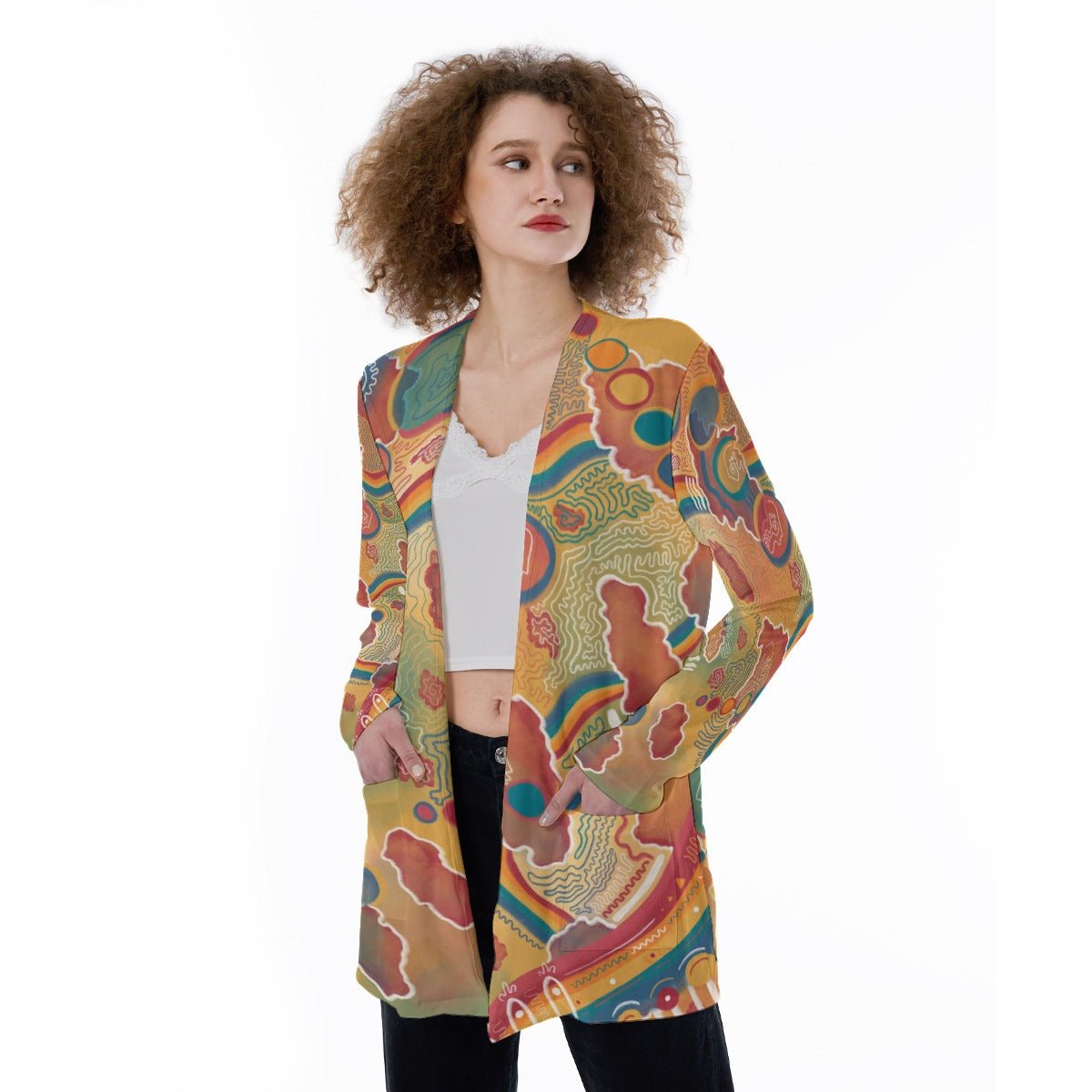 "Mitochondria Map" - Women's Cardigan | Jackets & Hoodies | All Around Artsy Fashion