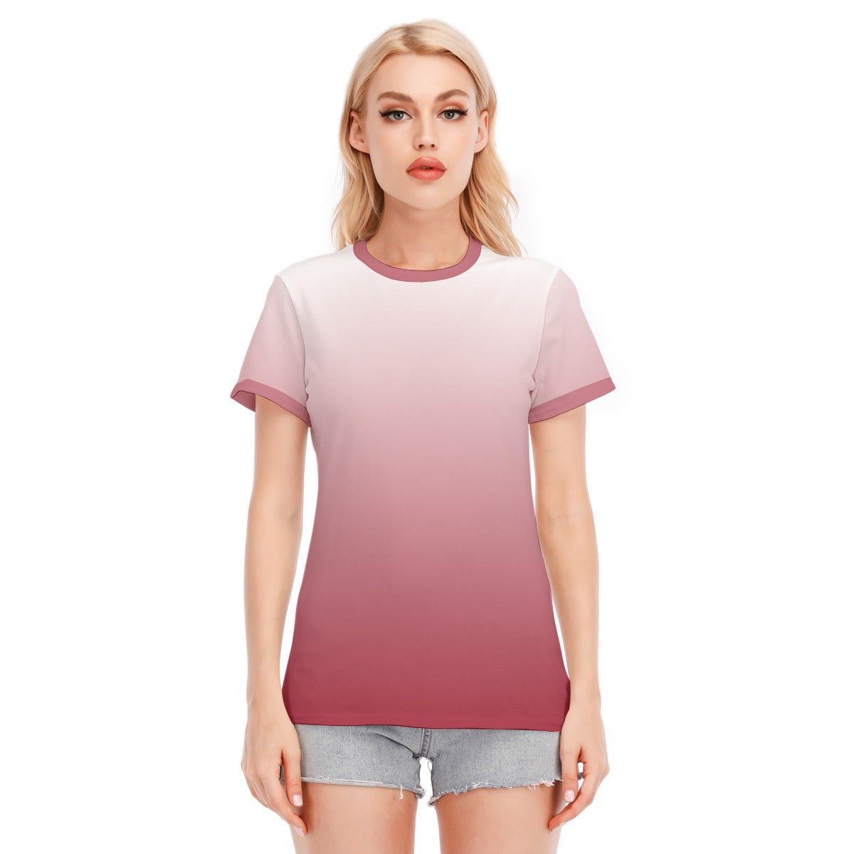 All Around Artsy Fashion Pink Ombre Women s T Shirt 5XL