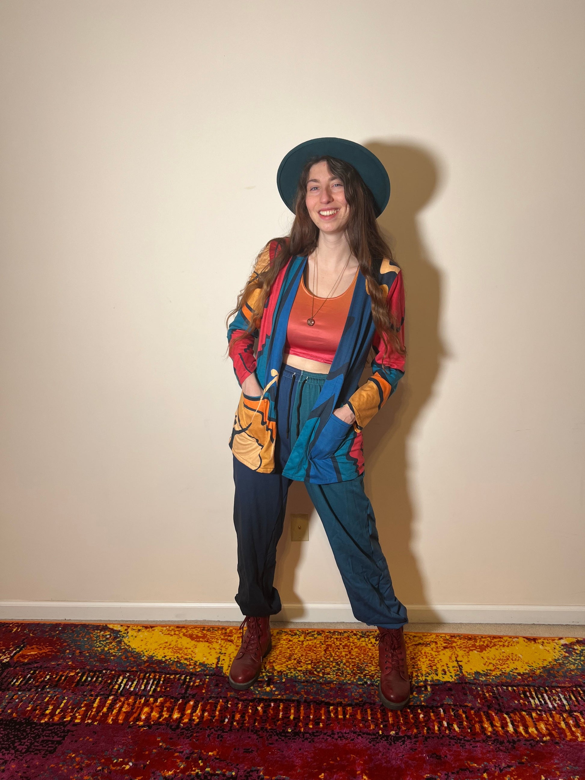 "Rainbow Reach" - Women's Cardigan | Jackets & Hoodies | All Around Artsy Fashion