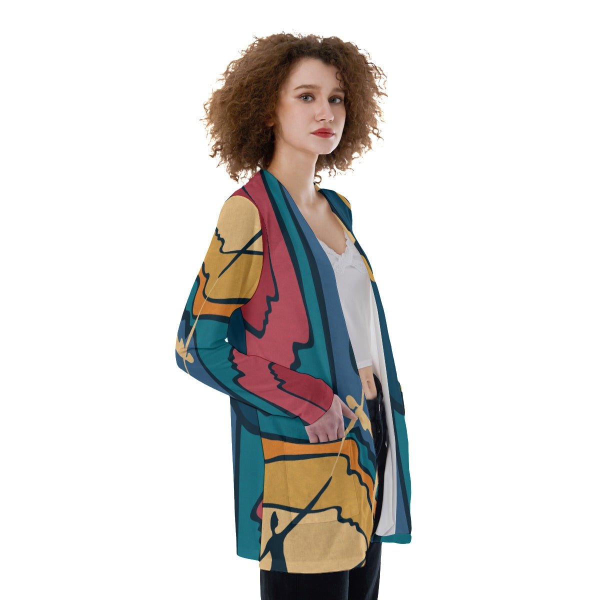 "Rainbow Reach" - Women's Cardigan | Jackets & Hoodies | All Around Artsy Fashion