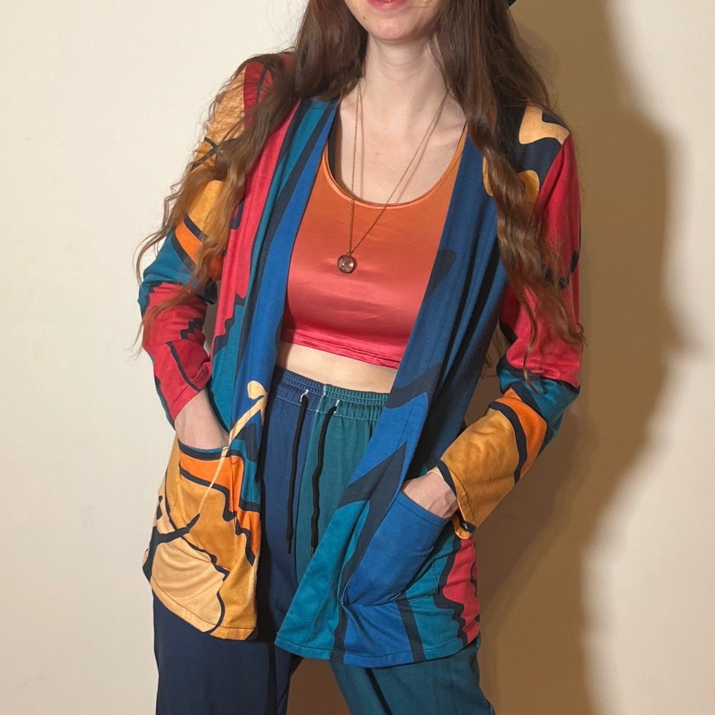 "Rainbow Reach" - Women's Cardigan | Jackets & Hoodies | All Around Artsy Fashion