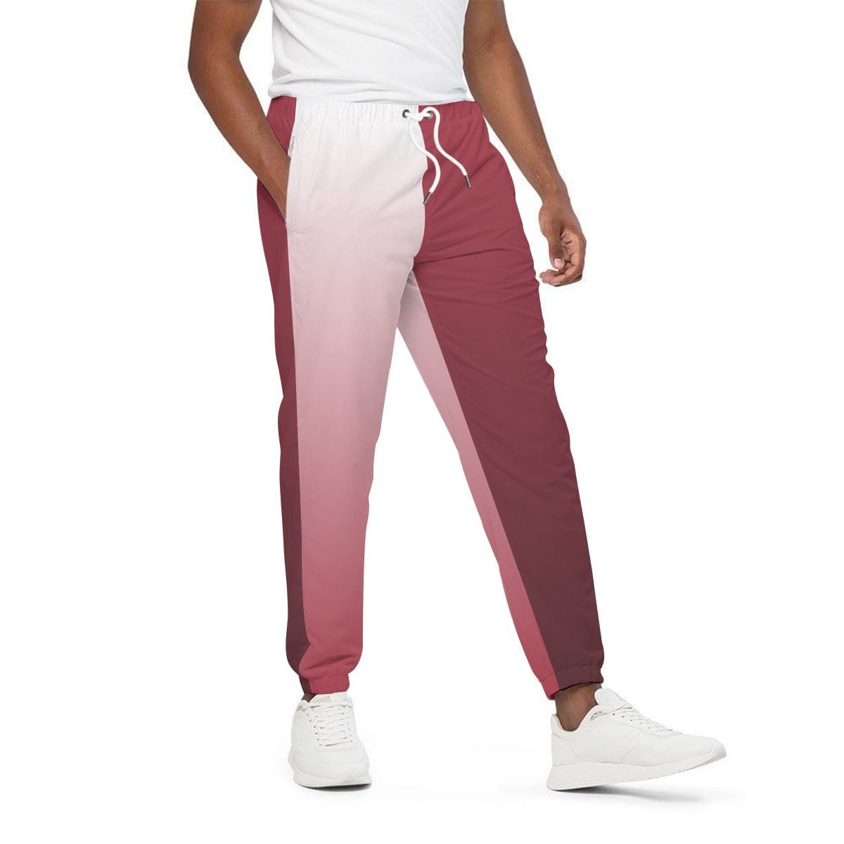 Red & White Two-Tone Sweatpants | Pants | All Around Artsy Fashion