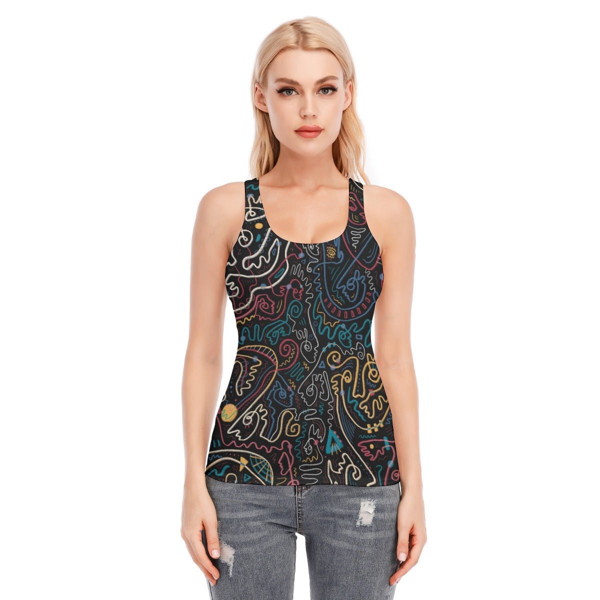 "Soul Scribbles" - Racerback Tank Top | Tank Tops | All Around Artsy Fashion