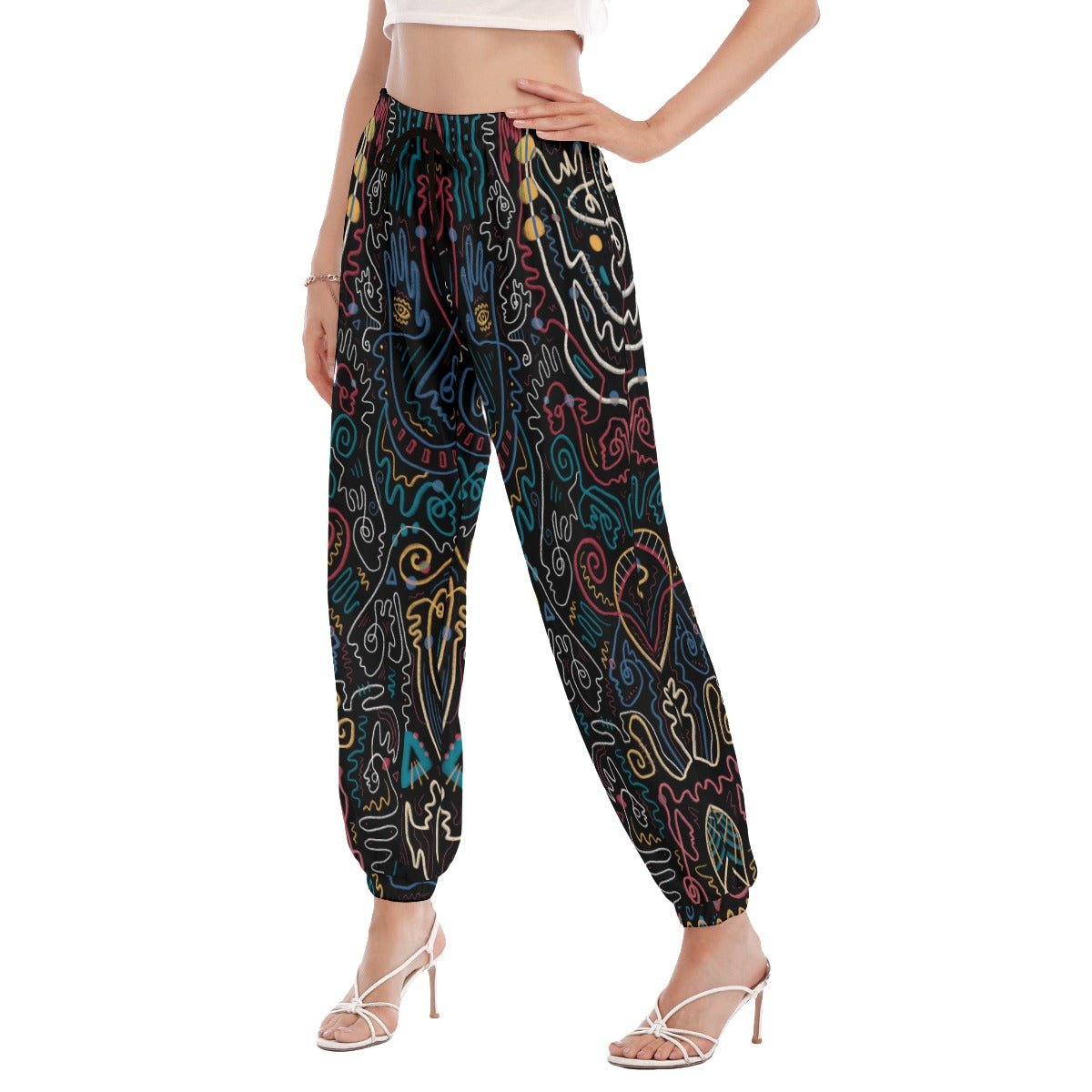 "Soul Scribbles" - Women's Pants | Pants | All Around Artsy Fashion
