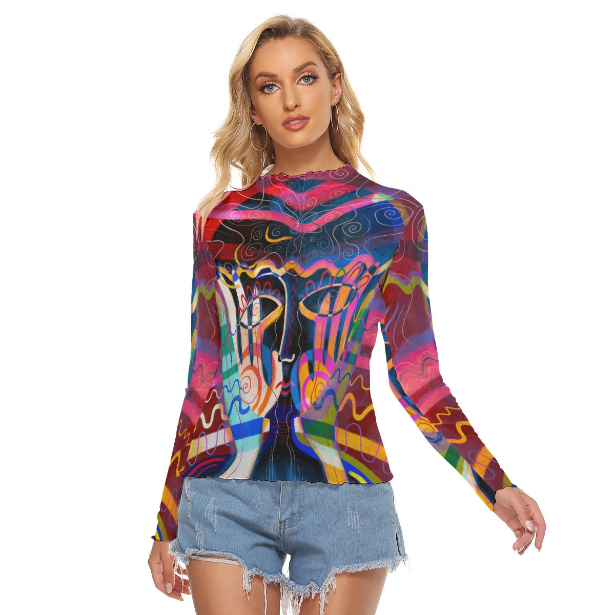 "Mosaic Muse" Mesh Shirt