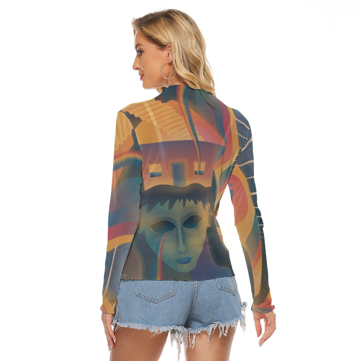"Chromatic Aberration" Mesh Shirt
