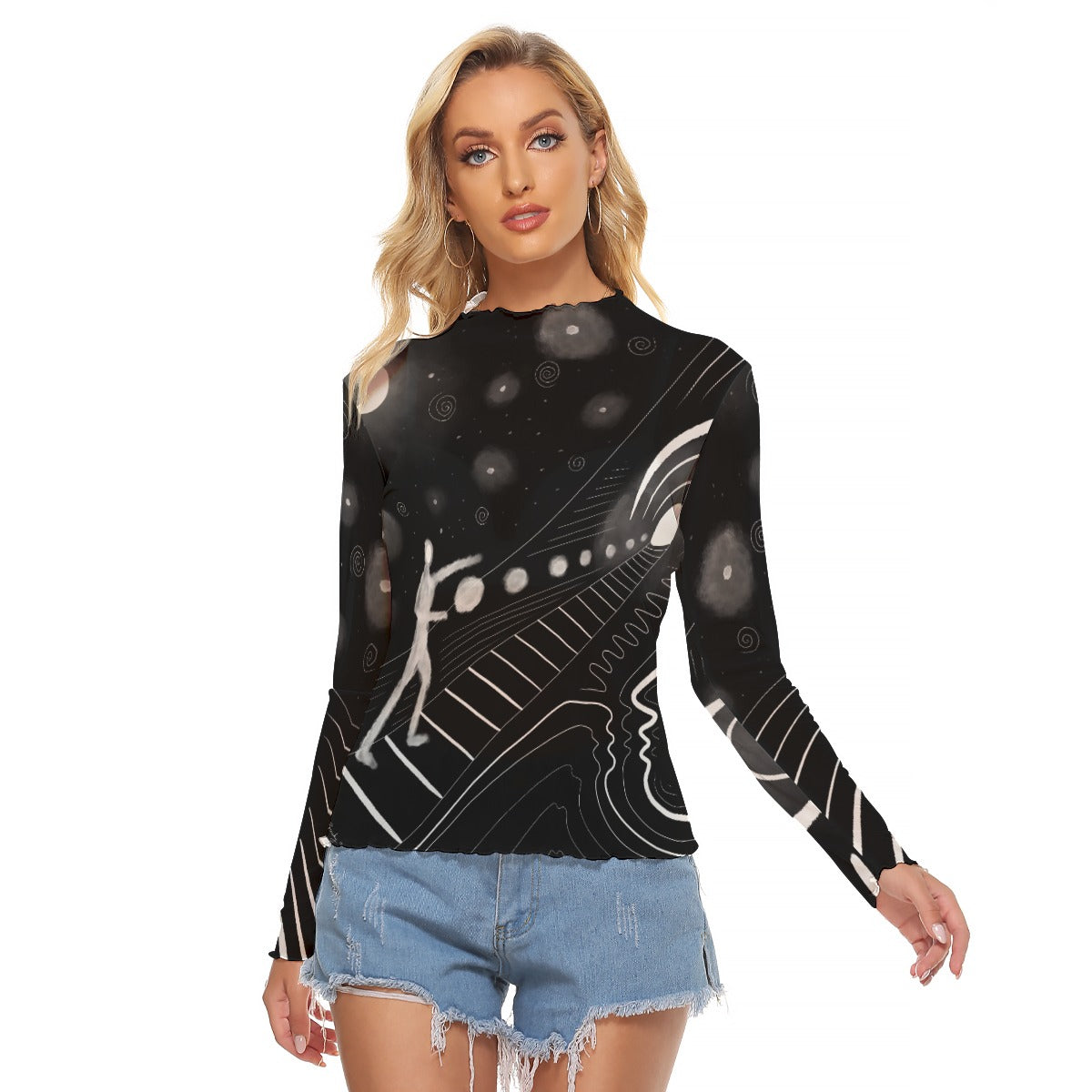 "Midnight Manifest" Mesh Shirt