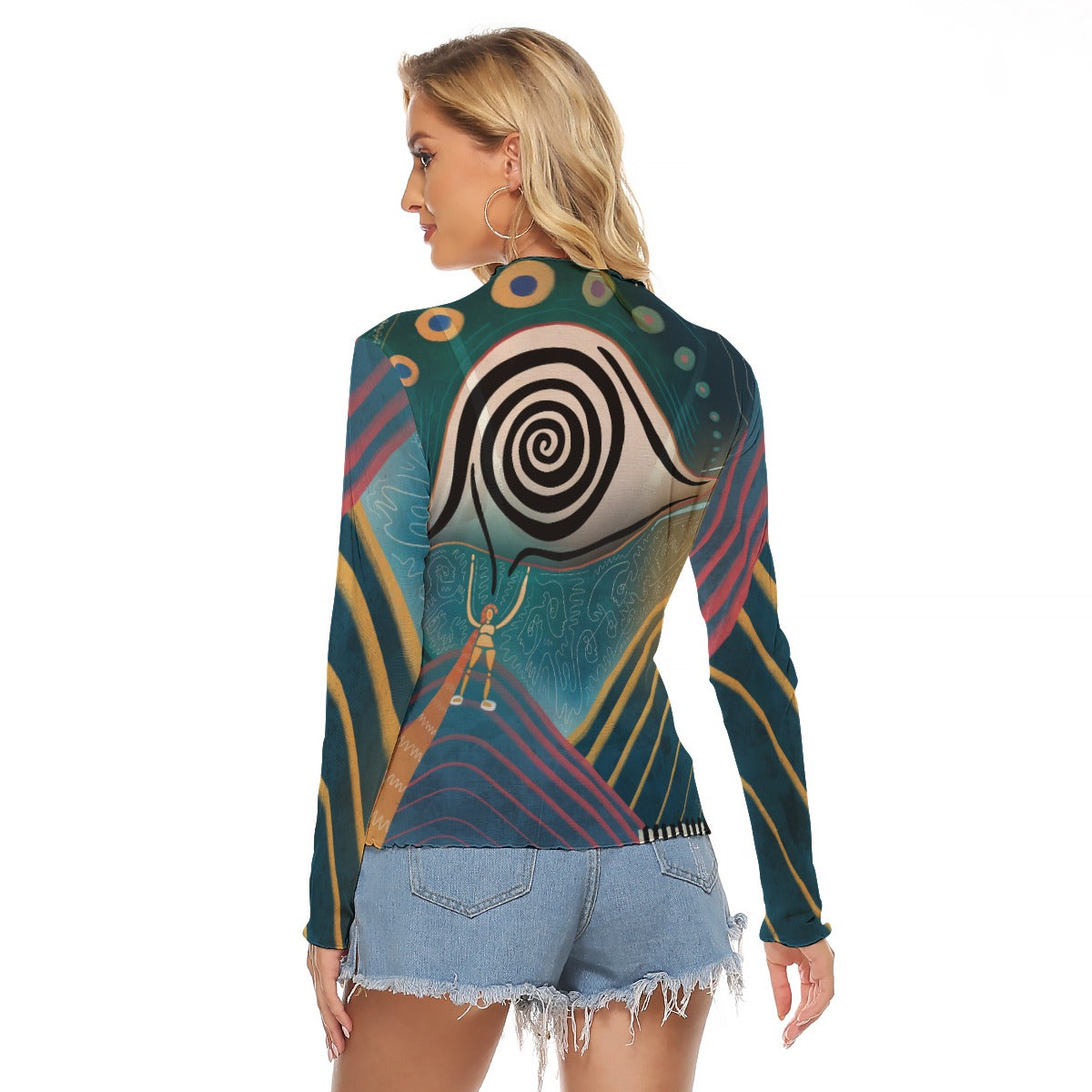"Gathered Glimpse" Mesh Shirt