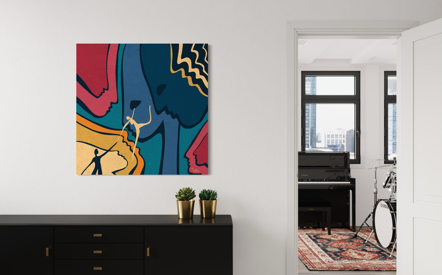 Canvas Art Print: "Rainbow Reach" | Art Print | All Around Artsy Fashion