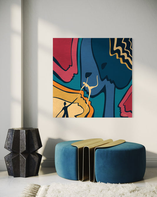 Canvas Art Print: "Rainbow Reach" | Art Print | All Around Artsy Fashion