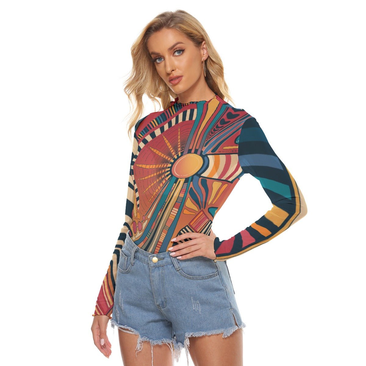 "Circus Sunset" Mesh Shirt | Shirts & Tops | All Around Artsy Fashion