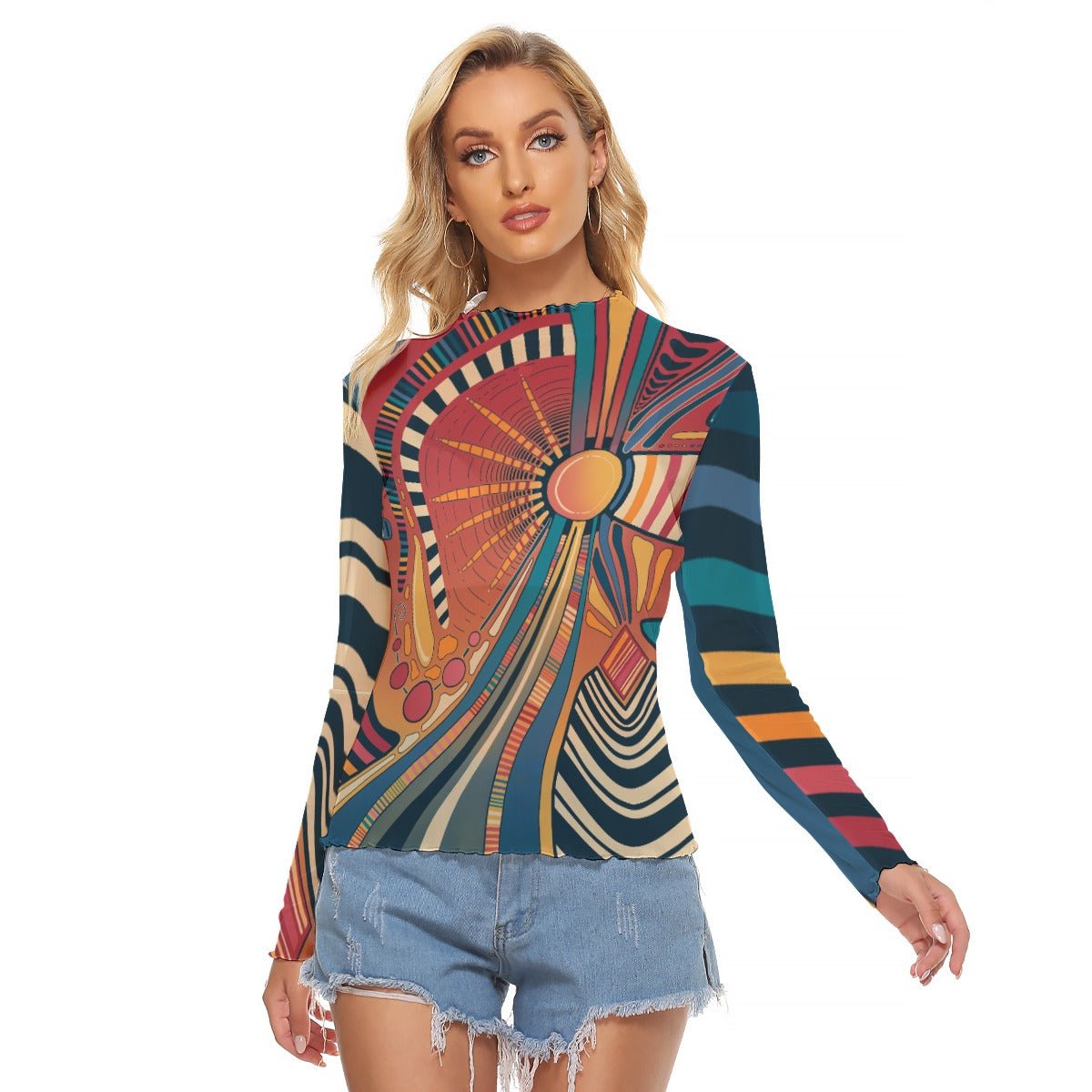 "Circus Sunset" Mesh Shirt | Shirts & Tops | All Around Artsy Fashion