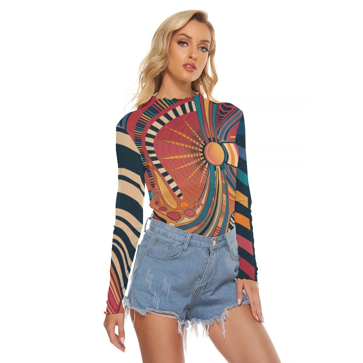 "Circus Sunset" Mesh Shirt | Shirts & Tops | All Around Artsy Fashion