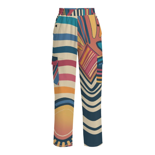 “Circus Sunset” Women's Cargo Pants | Pants | All Around Artsy Fashion