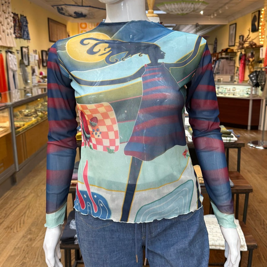 "July" Mesh Shirt — mannequin