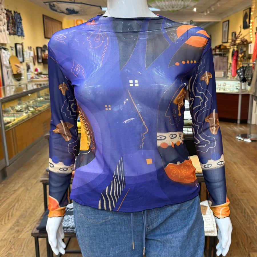 "October" Mesh Shirt — mannequin