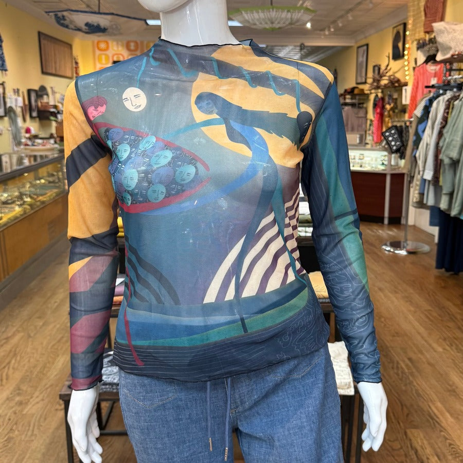 "Mask Memoriam" Mesh Shirt — mannequin