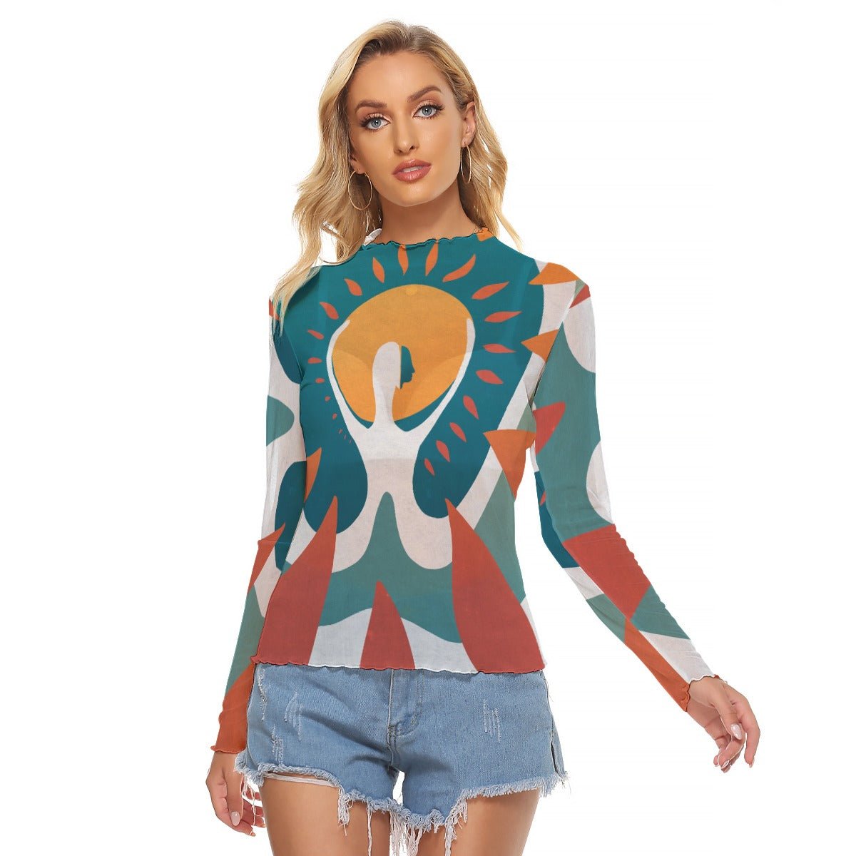 "Helios Hug" Mesh Shirt | Shirts & Tops | All Around Artsy Fashion