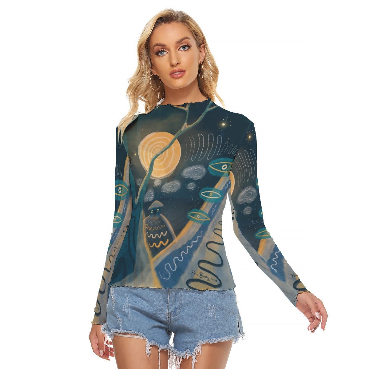 "January" Mesh Shirt | Shirts & Tops | All Around Artsy Fashion