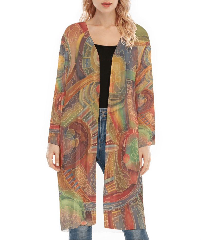 “Labyrinth” Mesh Cardigan | Jackets & Hoodies | All Around Artsy Fashion