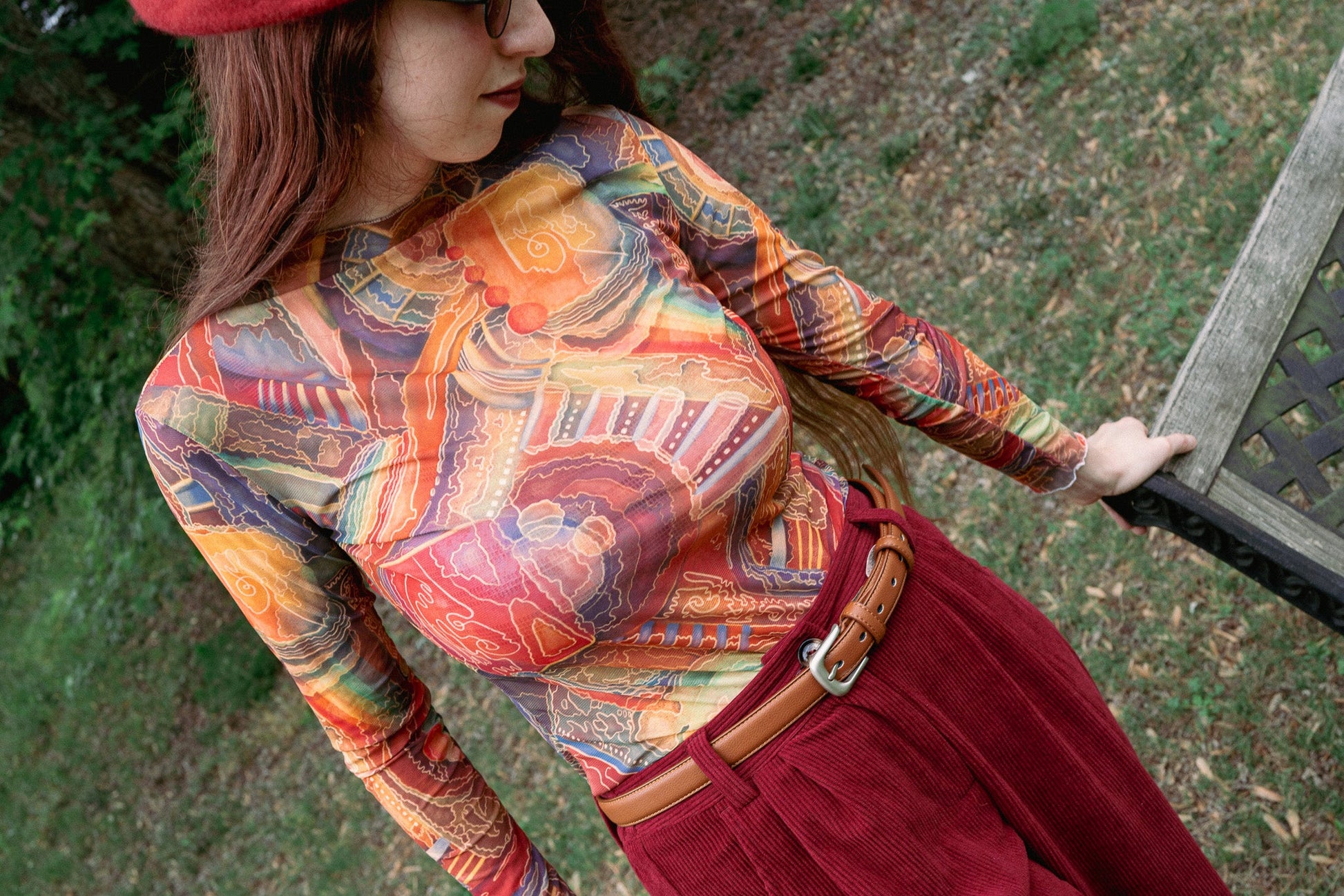"Labyrinth" Mesh Shirt | Shirts & Tops | All Around Artsy Fashion